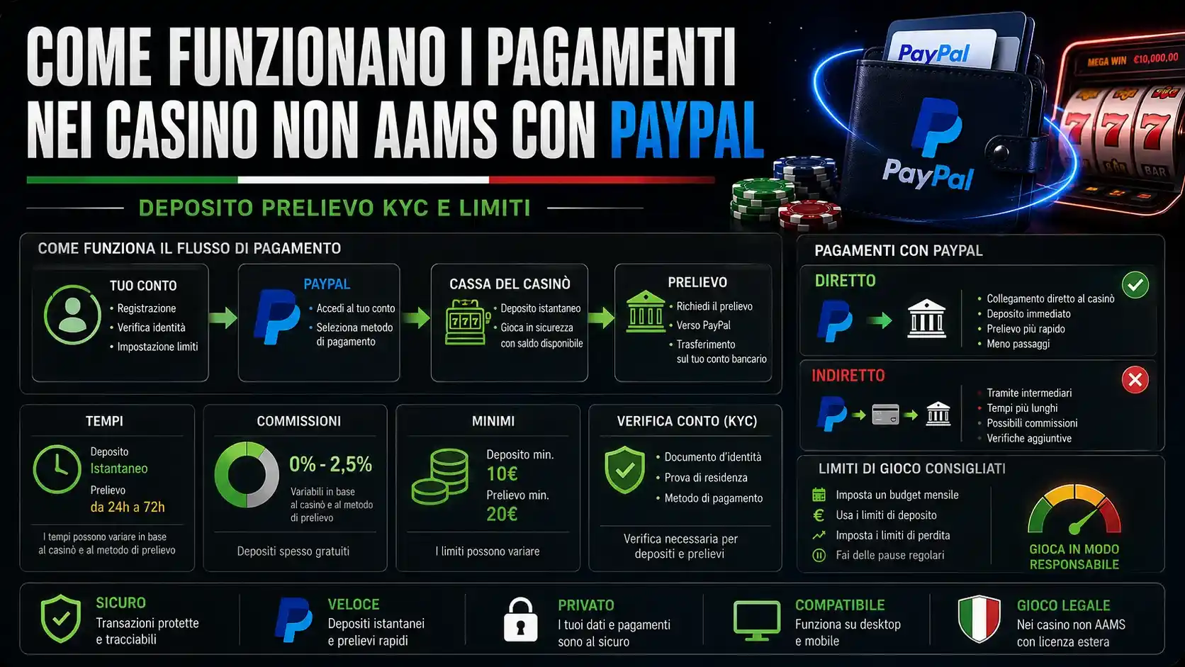 come funzionano i pagamenti nei casino non aams con paypal