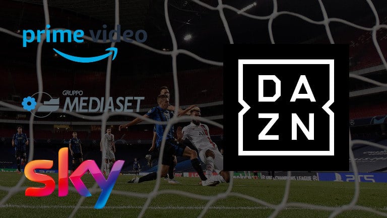 serie a calcio in tv streaming 2021-22 champions league dazn sky amazon prime video mediaset